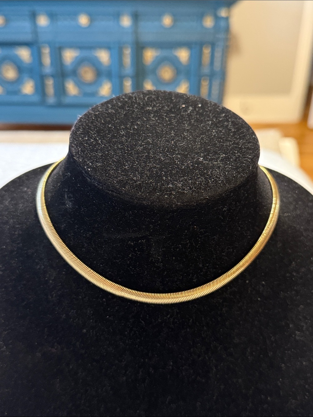Sugarfix Gold Tone Herringbone Choker Statement Necklace